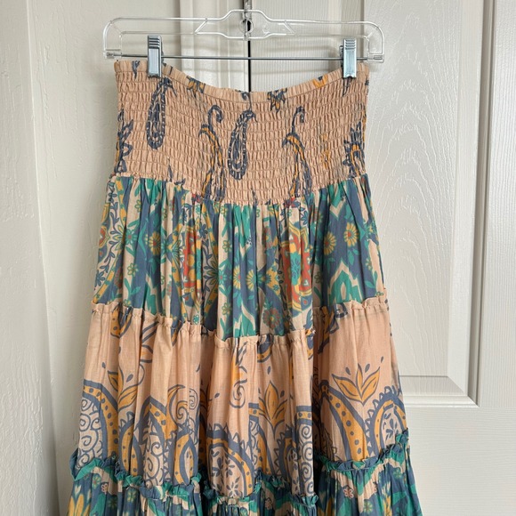 Free People Canyon Rose Tiered Maxi Skirt - Boho Paisley Floral - Size M - Picture 5 of 10